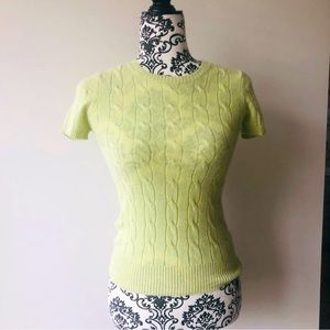 Saks Fifth Avenue Light Green Cable Knit Sweater